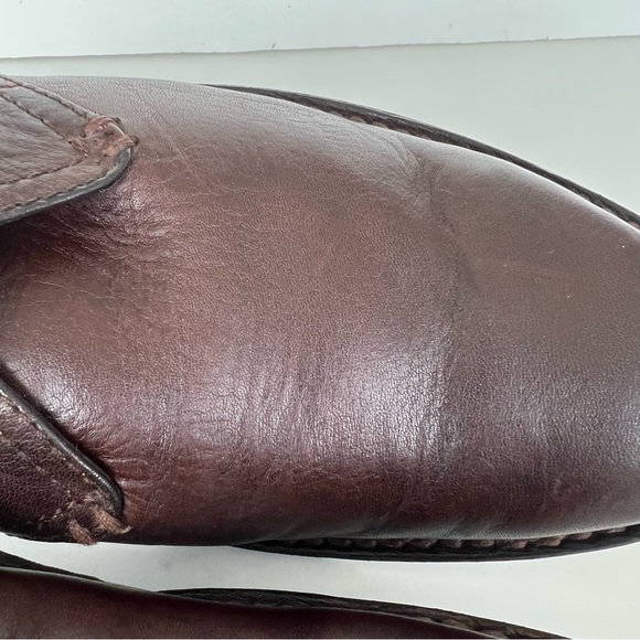 ♦️SOLD♦️FRYE Dark Brown Leather Braided Back Lace Up Chukka Ankle Boots Sz - Picture 15 of 16